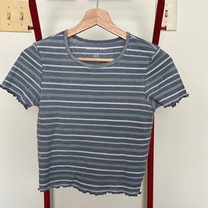 American Eagle Striped Ribbed Cropped Top US S